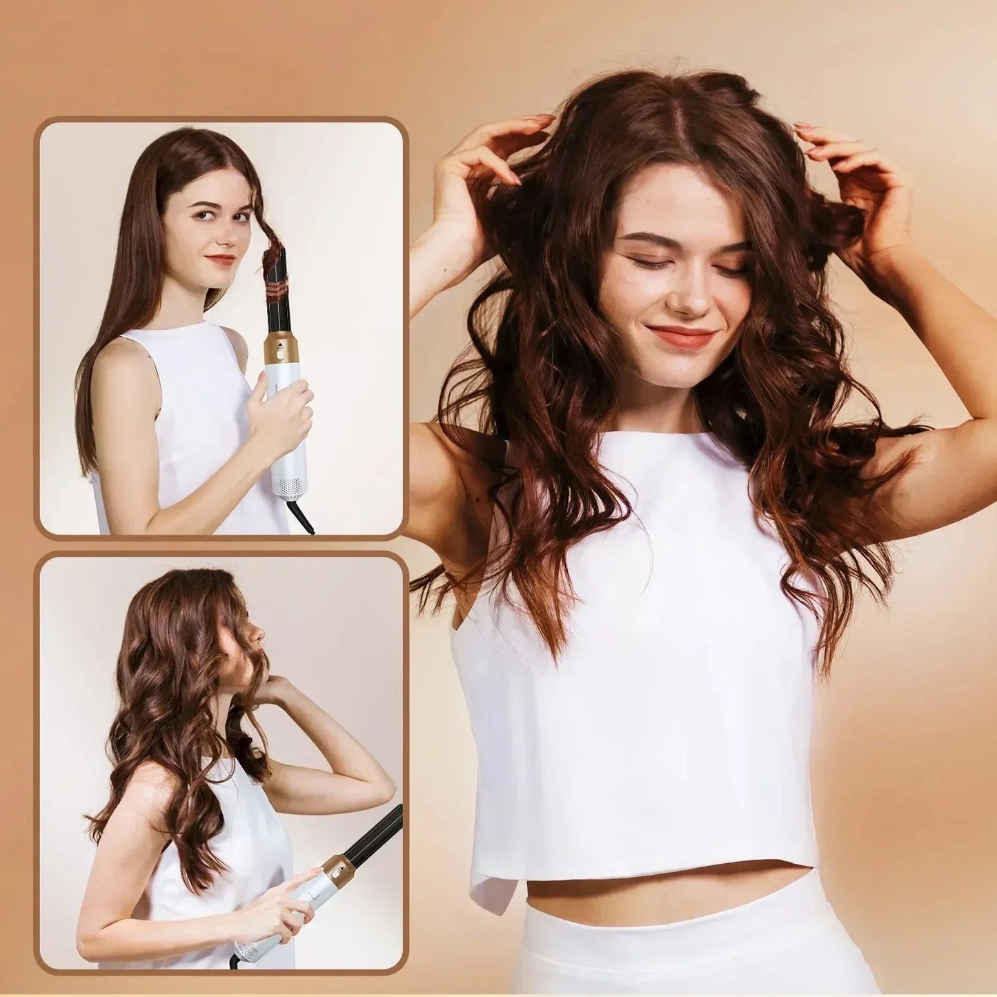 Multi Functional 5-in-1 Electric Hair Brush Airwraps Hair Dryer Brush Hot Air Comb Straight Hair Brush Curling Iron