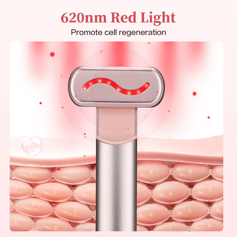 EMS Microcurrent Face Lifting Device – Red Light Facial Wand for Skin Tightening & Anti-Aging