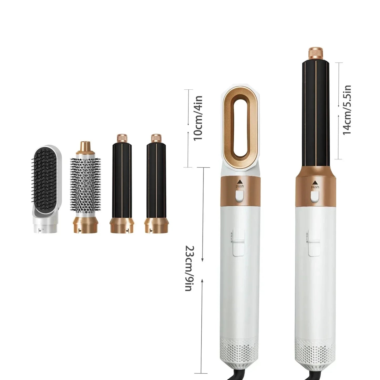 Multi Functional 5-in-1 Electric Hair Brush Airwraps Hair Dryer Brush Hot Air Comb Straight Hair Brush Curling Iron