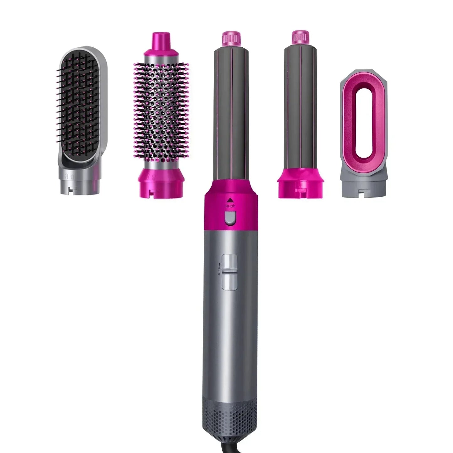 Multi Functional 5-in-1 Electric Hair Brush Airwraps Hair Dryer Brush Hot Air Comb Straight Hair Brush Curling Iron