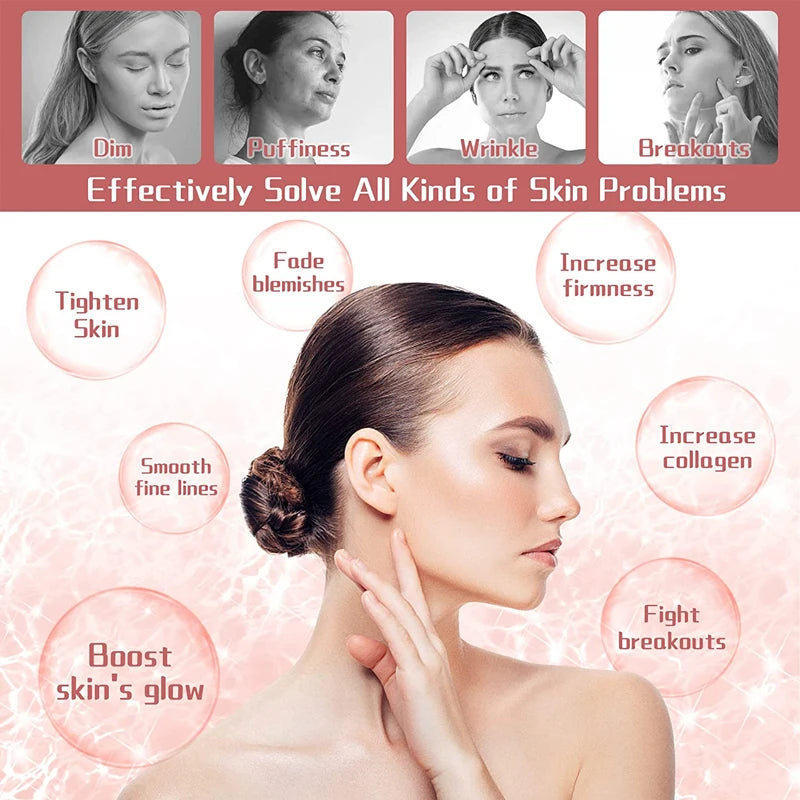 EMS Microcurrent Face Lifting Device – Red Light Facial Wand for Skin Tightening & Anti-Aging