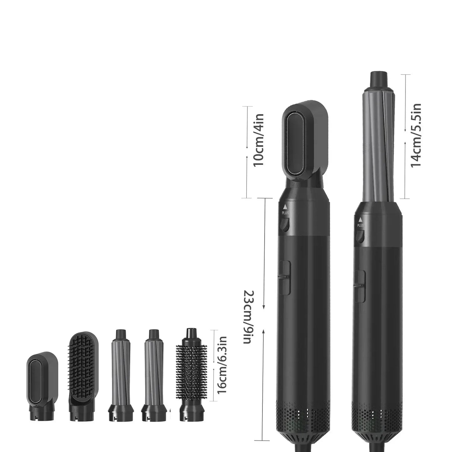 Multi Functional 5-in-1 Electric Hair Brush Airwraps Hair Dryer Brush Hot Air Comb Straight Hair Brush Curling Iron