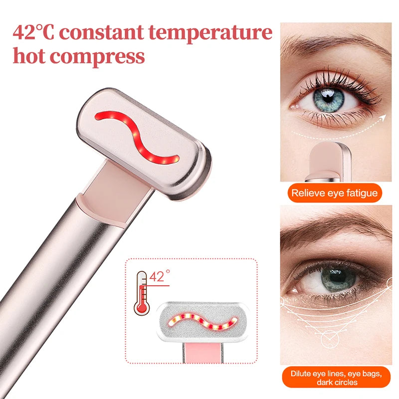 EMS Microcurrent Face Lifting Device – Red Light Facial Wand for Skin Tightening & Anti-Aging
