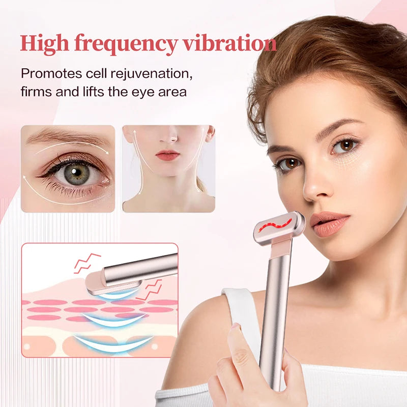 EMS Microcurrent Face Lifting Device – Red Light Facial Wand for Skin Tightening & Anti-Aging
