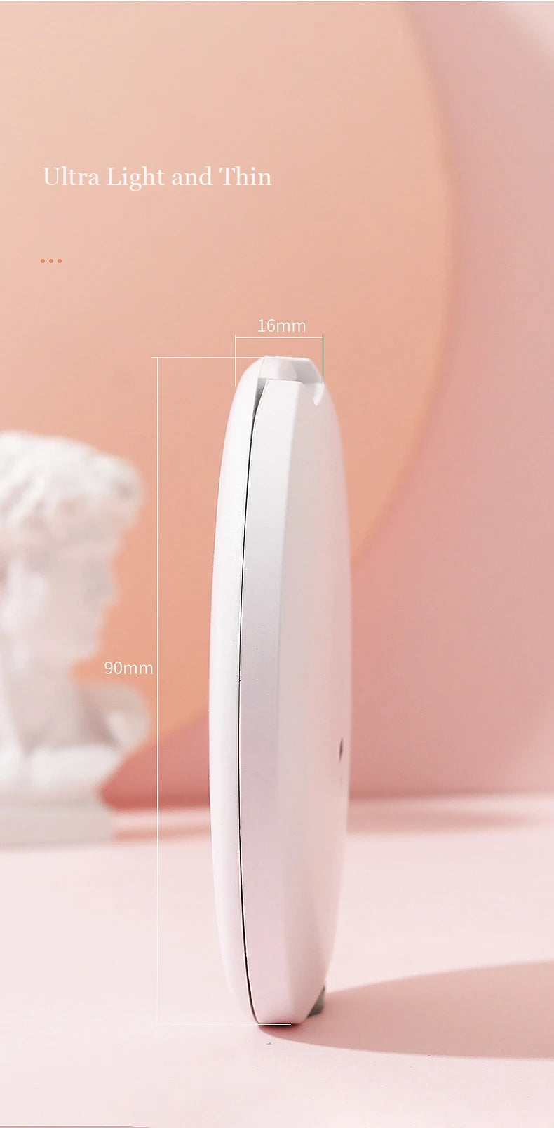 Personalized LED Light Cosmetic Folding Pocket Mirror – Compact & Luminous Makeup Mirror for Women