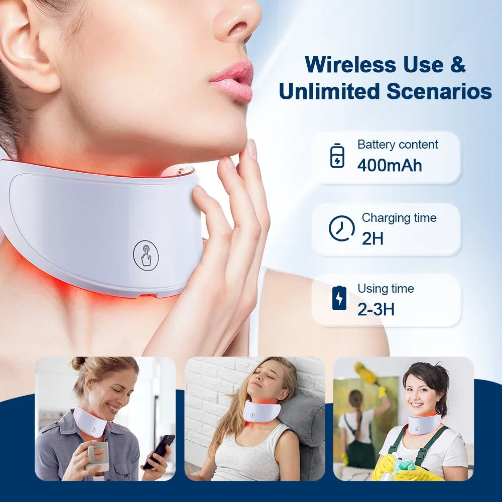 7 Colors LED Facial Mask with Neck Red Light Therapy Mask – Skin Tightening, Lifting & Anti-Aging