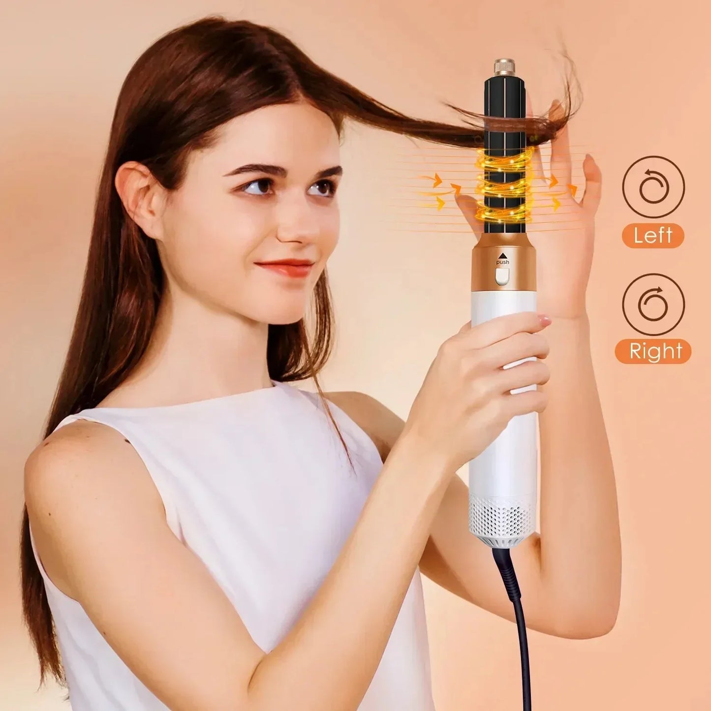 Multi Functional 5-in-1 Electric Hair Brush Airwraps Hair Dryer Brush Hot Air Comb Straight Hair Brush Curling Iron