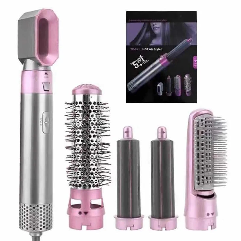 Multi Functional 5-in-1 Electric Hair Brush Airwraps Hair Dryer Brush Hot Air Comb Straight Hair Brush Curling Iron