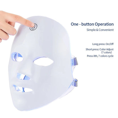 7 Color Rechargeable LED Facial Mask – Skin Rejuvenation and Anti-Aging Therapy